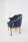 Vintage Sessel aus blauem Samt & vergoldetem Holz, 1890er 9