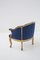 Vintage Blue Velvet and Gilt Wood Armchair, 1890s, Image 8