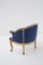 Vintage Sessel aus blauem Samt & vergoldetem Holz, 1890er 8