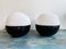 Italian Ceramic and Opaline Glass Ball Lamps by Alvino Bagni, 1970s, Set of 2 1