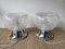 Italian Stripe Murano Glass and Metal Chrome Lamps attributed to Veart. 1970s, Set of 2 3