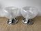 Italian Stripe Murano Glass and Metal Chrome Lamps attributed to Veart. 1970s, Set of 2, Image 1