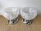 Italian Stripe Murano Glass and Metal Chrome Lamps attributed to Veart. 1970s, Set of 2 9