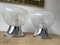 Italian Stripe Murano Glass and Metal Chrome Lamps attributed to Veart. 1970s, Set of 2, Image 4