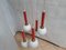 Vintage Red and White Cascade Hanging Lamp with 5 Glass Balls, 1960s 8