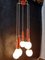 Lámpara colgante en cascada vintage en rojo y blanco con 5 bolas de vidrio, años 60, Imagen 4