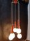 Vintage Red and White Cascade Hanging Lamp with 5 Glass Balls, 1960s 4