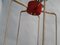 Vintage Red and White Cascade Hanging Lamp with 5 Glass Balls, 1960s 2