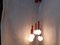 Lampada a sospensione a cascata vintage rossa e bianca con 5 sfere in vetro, anni '60, Immagine 14