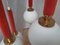 Vintage Red and White Cascade Hanging Lamp with 5 Glass Balls, 1960s, Image 10