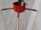 Vintage Red and White Cascade Hanging Lamp with 5 Glass Balls, 1960s 11