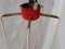 Vintage Red and White Cascade Hanging Lamp with 5 Glass Balls, 1960s, Image 11