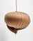 Swedish Wooden Nautilus Spiral Hanging Lamp attributed to Hans-Agne Jakobsson, 1960s 2