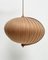 Swedish Wooden Nautilus Spiral Hanging Lamp attributed to Hans-Agne Jakobsson, 1960s 3
