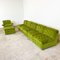 Vintage Velvet Modular Lounge Sofa, Armchair and Ottoman, Set of 3 2