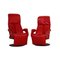 Red Leather Jori Symphony Armchairs with Relax Function, Set of 2 1