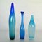Jarrones azules de vidrio soplado de Floris Meydam & Siem Van De Marel, años 60. Juego de 3, Imagen 2
