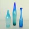 Blaue mundgeblasene blaue Vasen von Floris Meydam und Siem Van De Marel, 1960er, 3er Set 3