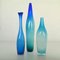 Blaue mundgeblasene blaue Vasen von Floris Meydam und Siem Van De Marel, 1960er, 3er Set 5