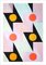 Natalia Roman, Lightning Bolt Tiles in Coral, Green & Black, 2022, Acrylic on Watercolor Paper 4