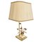 Vintage Brass Flower Table Lamp attributed to Massive, 1970s, Image 1
