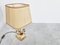 Vintage Brass Flower Table Lamp attributed to Massive, 1970s, Image 11