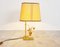 Vintage Brass Flower Table Lamp attributed to Massive, 1970s 4