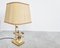 Vintage Brass Flower Table Lamp attributed to Massive, 1970s, Image 10