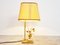 Vintage Brass Flower Table Lamp attributed to Massive, 1970s 5