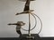 Vintage Gilt Metal Geese Lamp by L. Galeotti 4