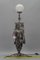 Spanish Wrought Iron and Glass Galleon Sailing Ship Shaped Floor Lamp, 1950s 9