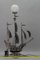 Lámpara de pie española en forma de velero de hierro forjado y vidrio, años 50, Imagen 7