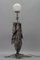 Spanish Wrought Iron and Glass Galleon Sailing Ship Shaped Floor Lamp, 1950s 4