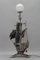 Spanish Wrought Iron and Glass Galleon Sailing Ship Shaped Floor Lamp, 1950s 3