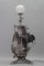 Spanish Wrought Iron and Glass Galleon Sailing Ship Shaped Floor Lamp, 1950s 5