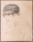 Small Portrait of Girl, Early 20th Century, Pencil Drawing, Framed 1