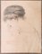 Small Portrait of Girl, Early 20th Century, Pencil Drawing, Framed, Image 1