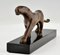 Art Deco Bronze Skulptur eines Panthers von Michel Decoux, Frankreich, 1930er 9