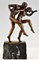 Jugendstil Bronzeskulptur eines tanzenden nackten Paares von Charles Samuel, 1900er 2