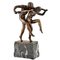 Jugendstil Bronzeskulptur eines tanzenden nackten Paares von Charles Samuel, 1900er 1