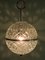Lámpara colgante esférica de vidrio tallado, años 60, Imagen 4