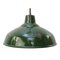 Vintage Industrial British Pendant Light in Green Enamel 1