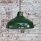 Vintage Industrial British Pendant Light in Green Enamel 4