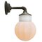Vintage Industrial White Wall Lamp in Porcelain and Opaline Glass 2