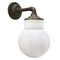 Vintage Industrial White Wall Lamp in Porcelain and Opaline Glass 4
