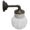 Lámpara de pared industrial vintage blanca de porcelana y vidrio opalino, Imagen 5
