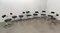 Chaises de Salle à Manger en Métal Chromé et Cuir Noir par Giotto Stoppino, Italie, 1970s, Set de 8 1