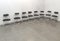 Esszimmerstühle aus verchromtem Metall & schwarzem Leder von Giotto Stoppino, Italien, 1970er, 8er Set 3