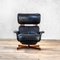 Reclining Armchair with Footrest in Curved Wood & Leather by George Mulhauser for Plycraft, 1950s 3