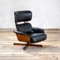 Reclining Armchair with Footrest in Curved Wood & Leather by George Mulhauser for Plycraft, 1950s, Image 1